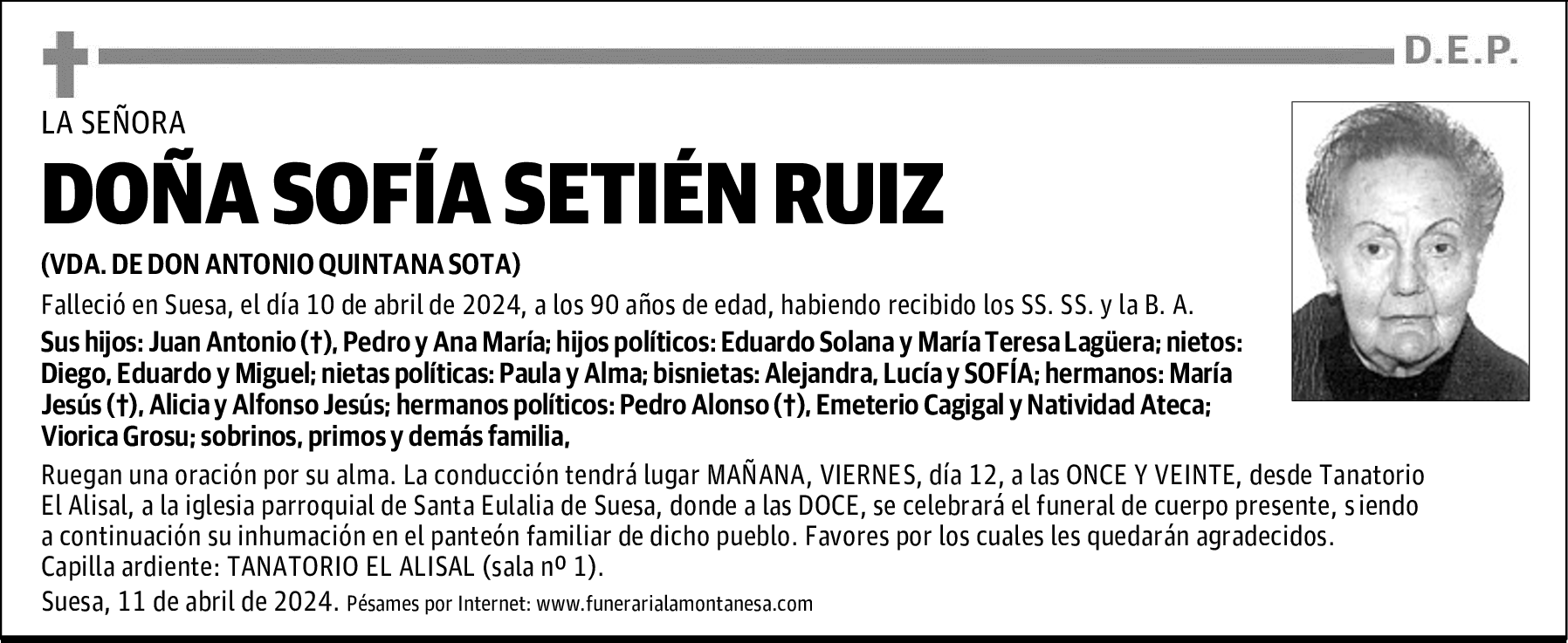DOÑA SOFÍA SETIÉN RUIZ