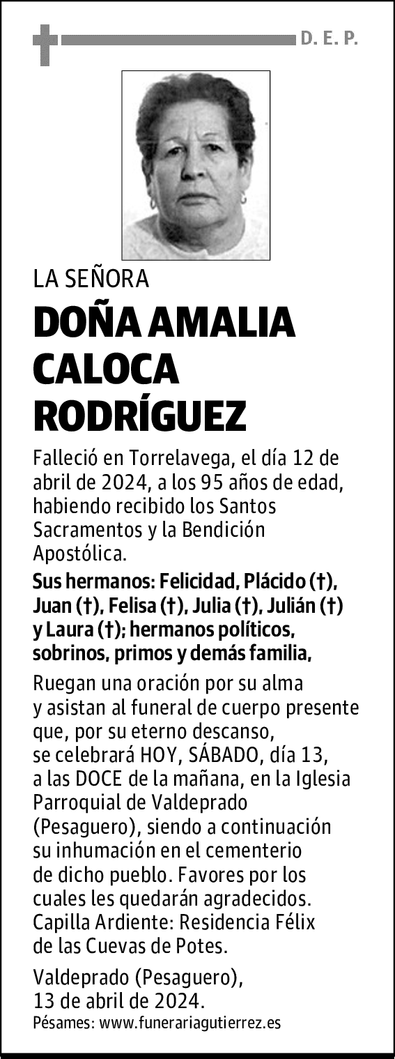 DOÑA AMALIA CALOCA RODRÍGUEZ