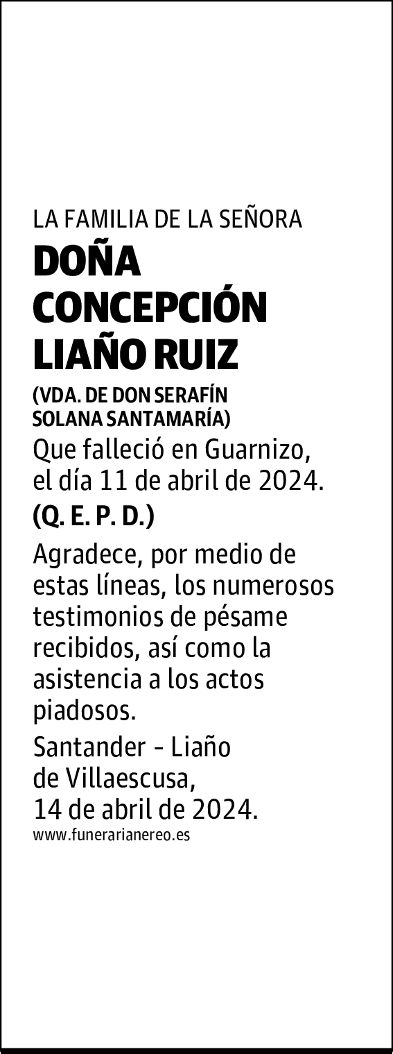 DOÑA CONCEPCIÓN LIAÑO RUIZ