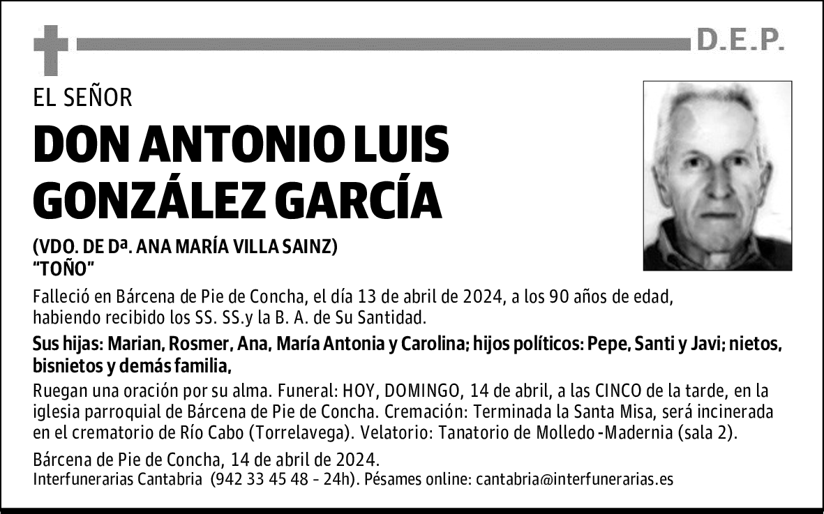 DON ANTONIO LUIS GONZÁLEZ GARCÍA