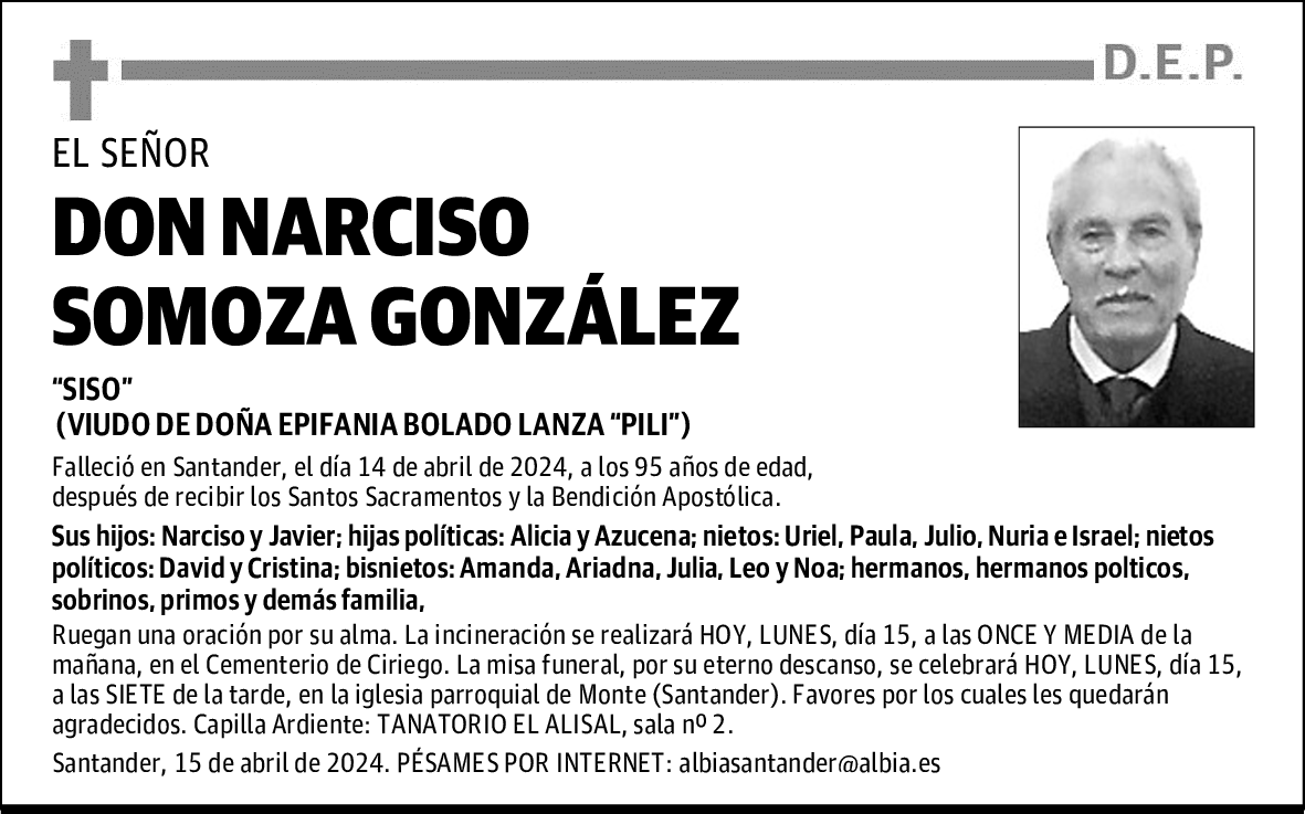 DON NARCISO SOMOZA GONZÁLEZ