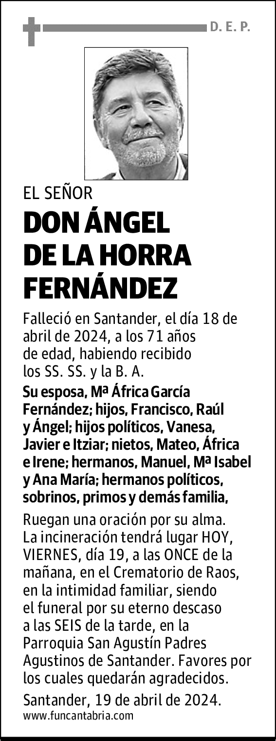 DON ÁNGEL DE LA HORRA FERNÁNDEZ