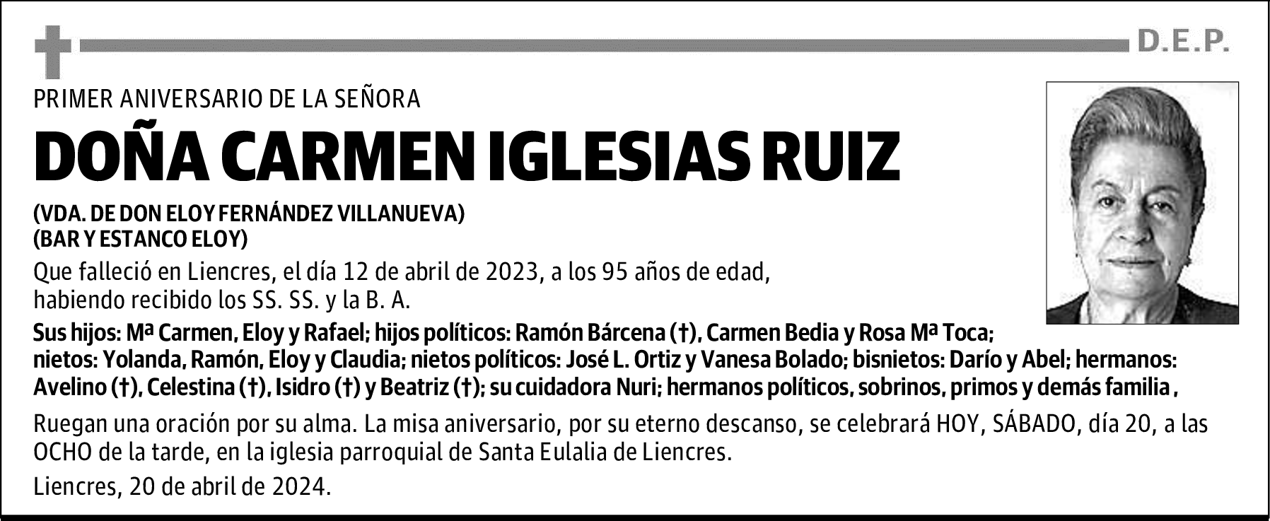 DOÑA CARMEN IGLESIAS RUIZ