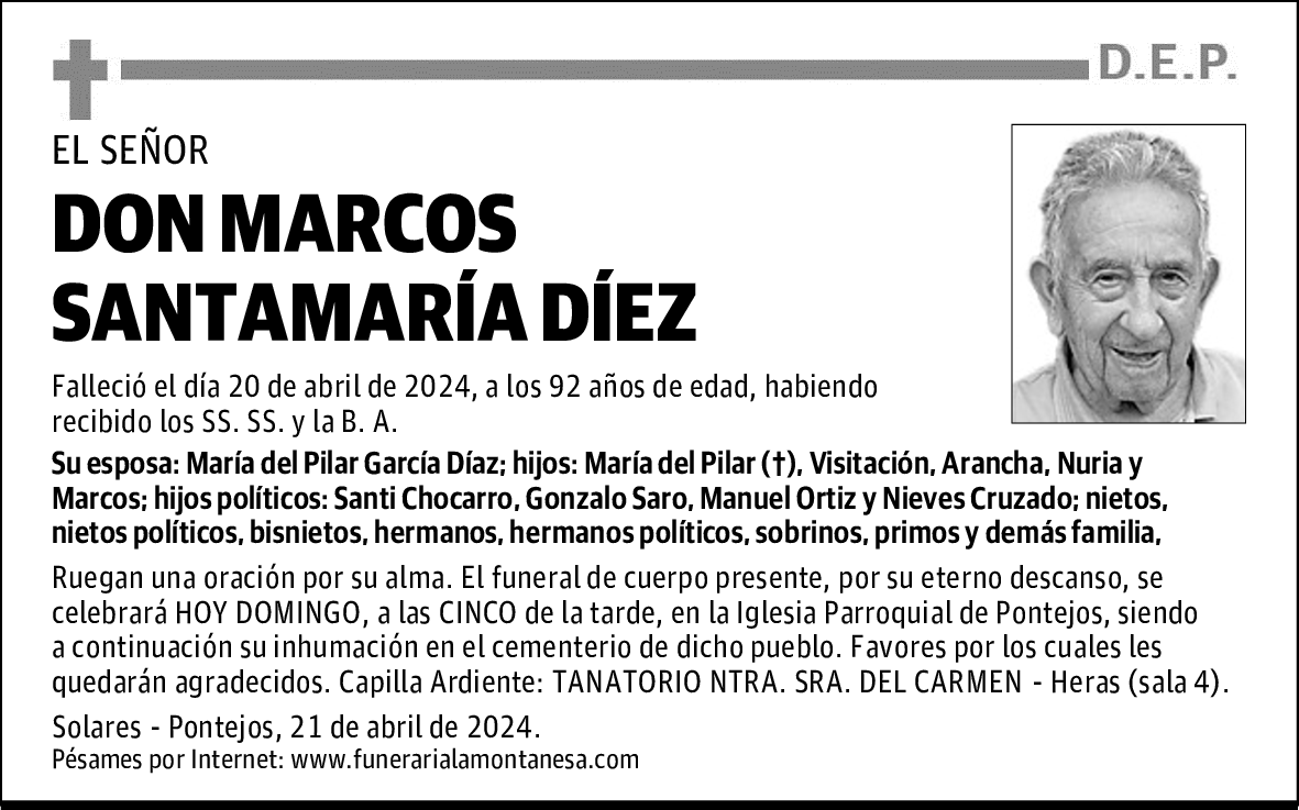 DON MARCOS SANTAMARÍA DÍEZ