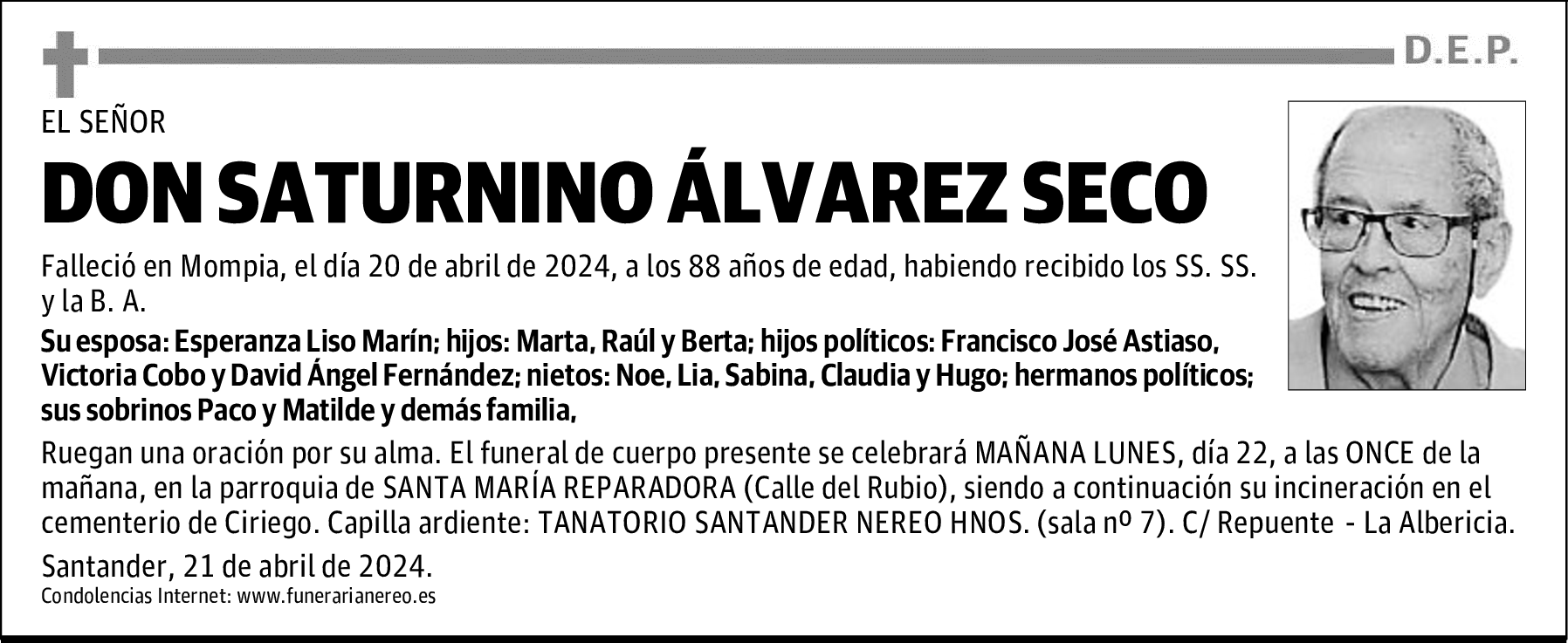 DON SATURNINO ÁLVAREZ SECO