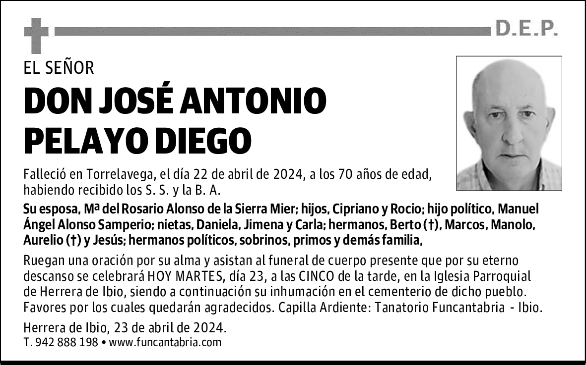 DON JOSÉ ANTONIO PELAYO DIEGO