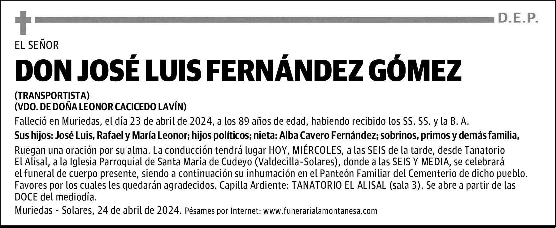 DON JOSÉ LUIS FERNÁNDEZ GÓMEZ