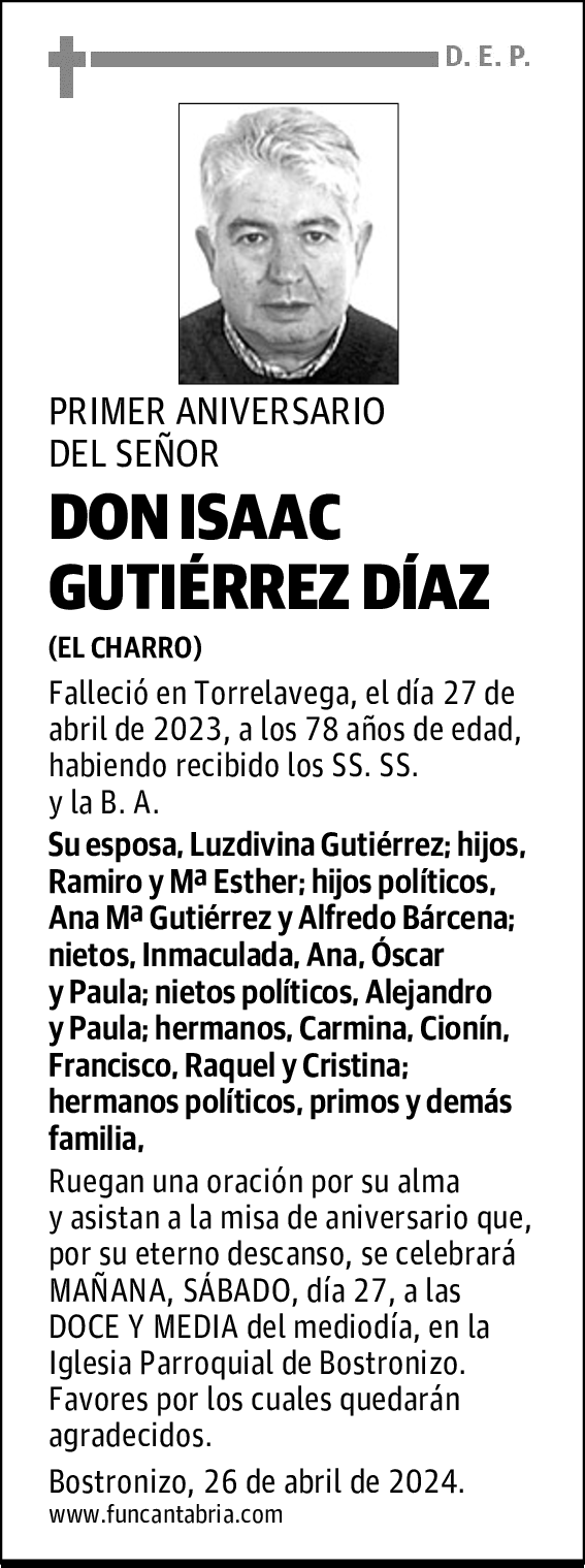 DON ISAAC GUTIÉRREZ DÍAZ
