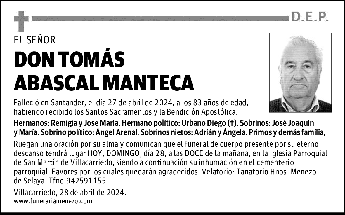 DON TOMÁS ABASCAL MANTECA