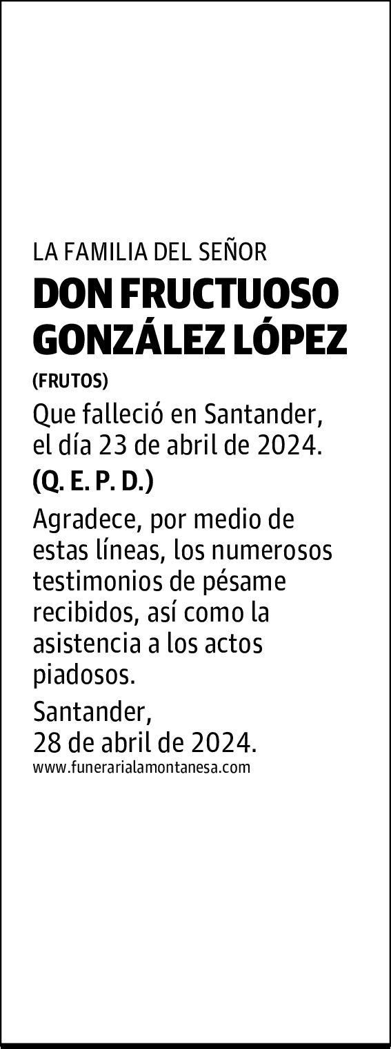 DON FRUCTUOSO GONZÁLEZ LÓPEZ