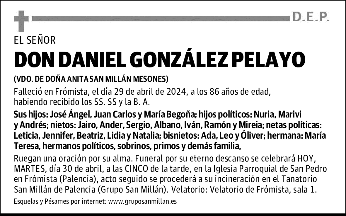 DON DANIEL GONZÁLEZ PELAYO
