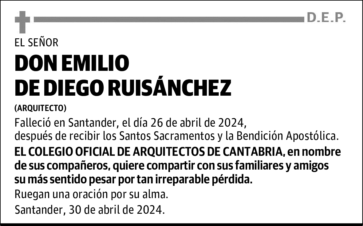 DON EMILIO DE DIEGO RUISÁNCHEZ