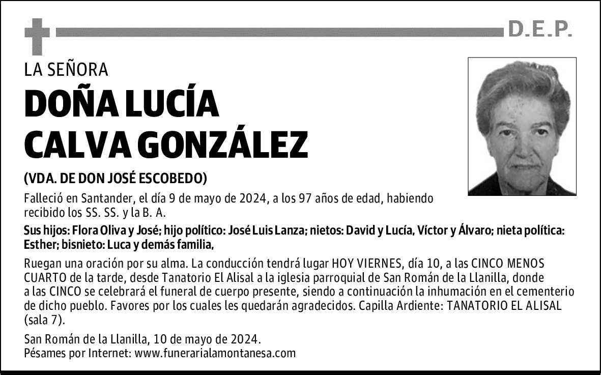 DOÑA LUCÍA CALVA GONZÁLEZ