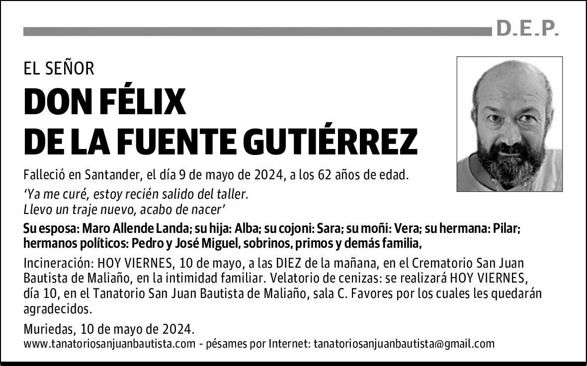 DON FÉLIX DE LA FUENTE GUTIÉRREZ
