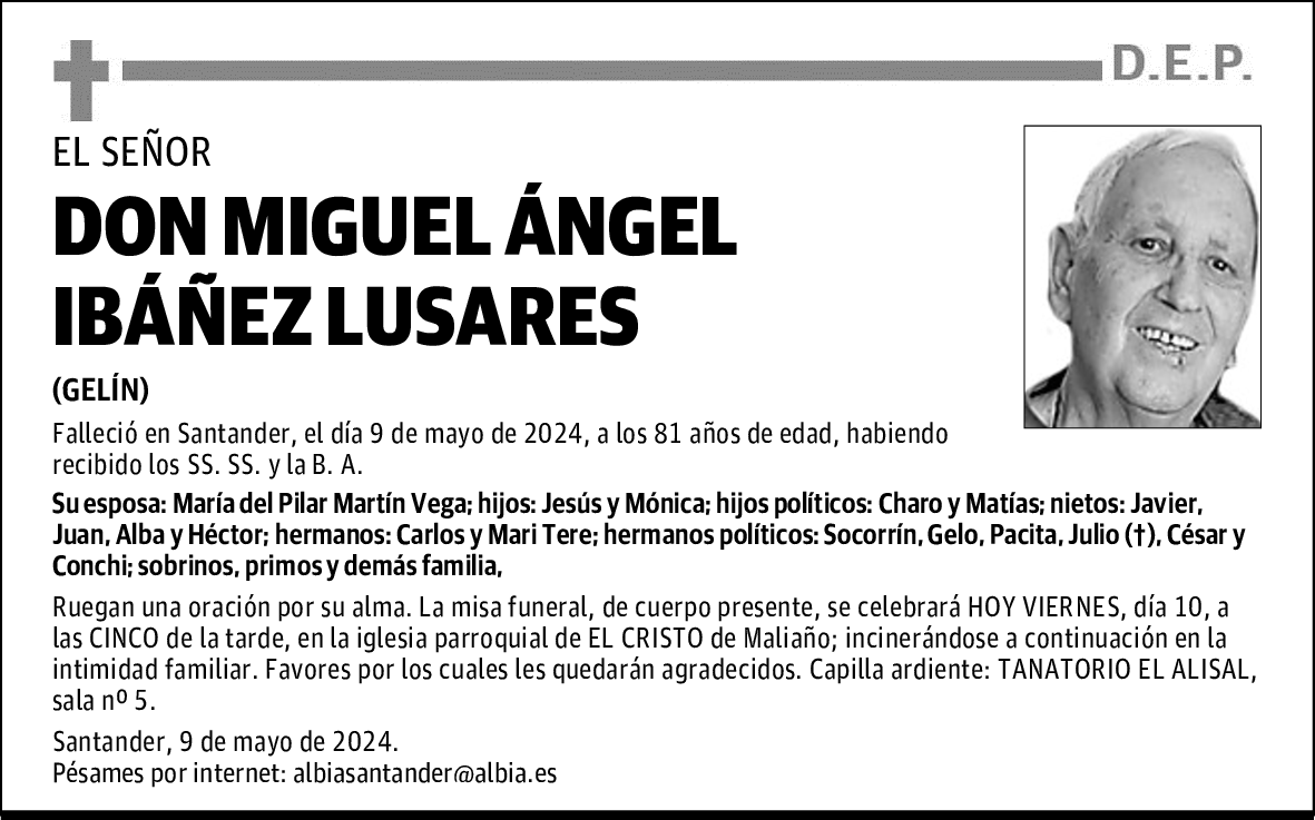 DON MIGUEL ÁNGEL IBÁÑEZ LUSARES