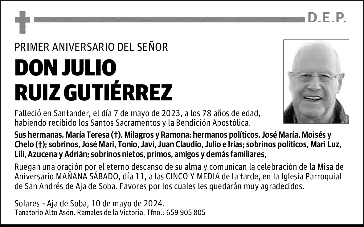 DON JULIO RUIZ GUTIÉRREZ