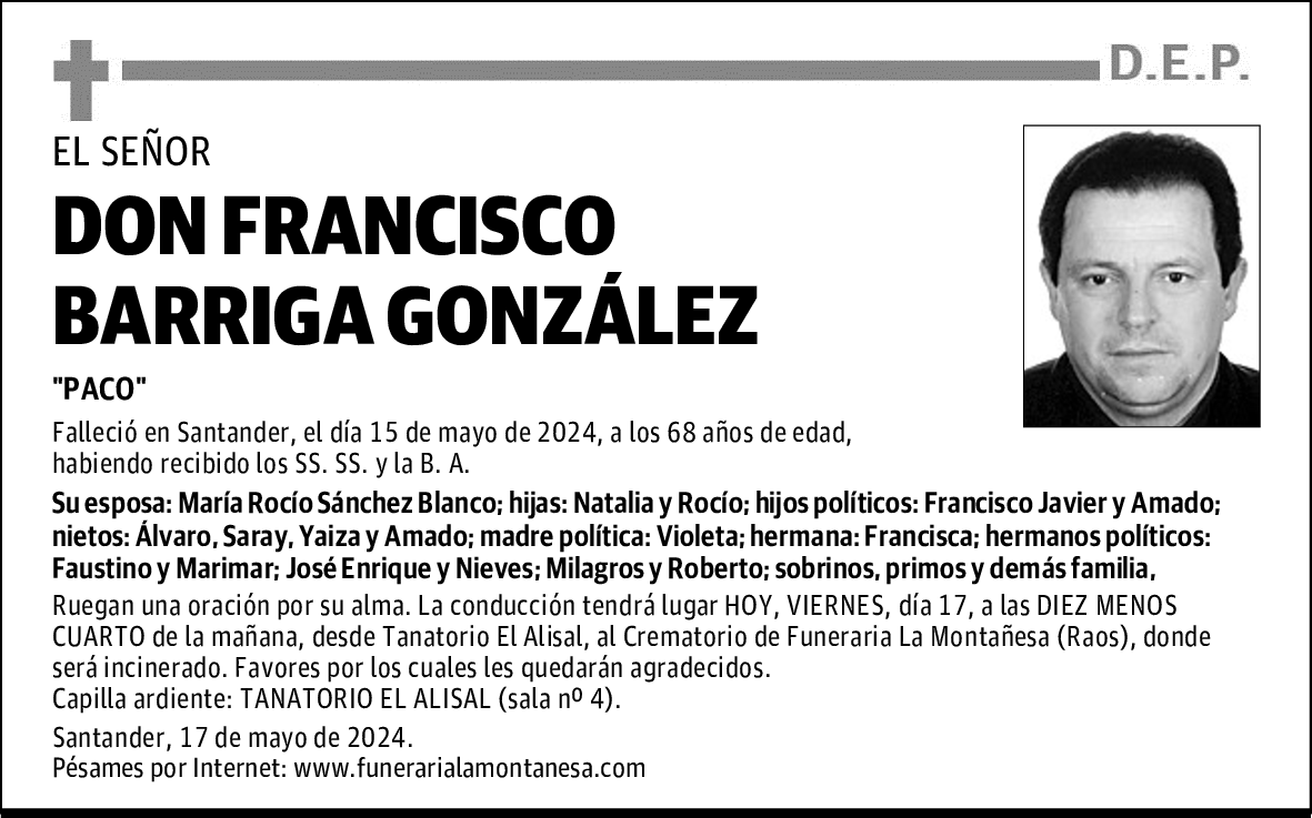 DON FRANCISCO BARRIGA GONZÁLEZ
