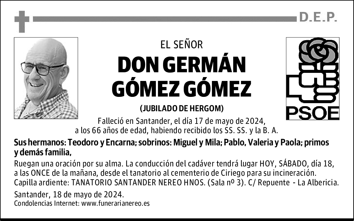 DON GERMÁN GÓMEZ GÓMEZ