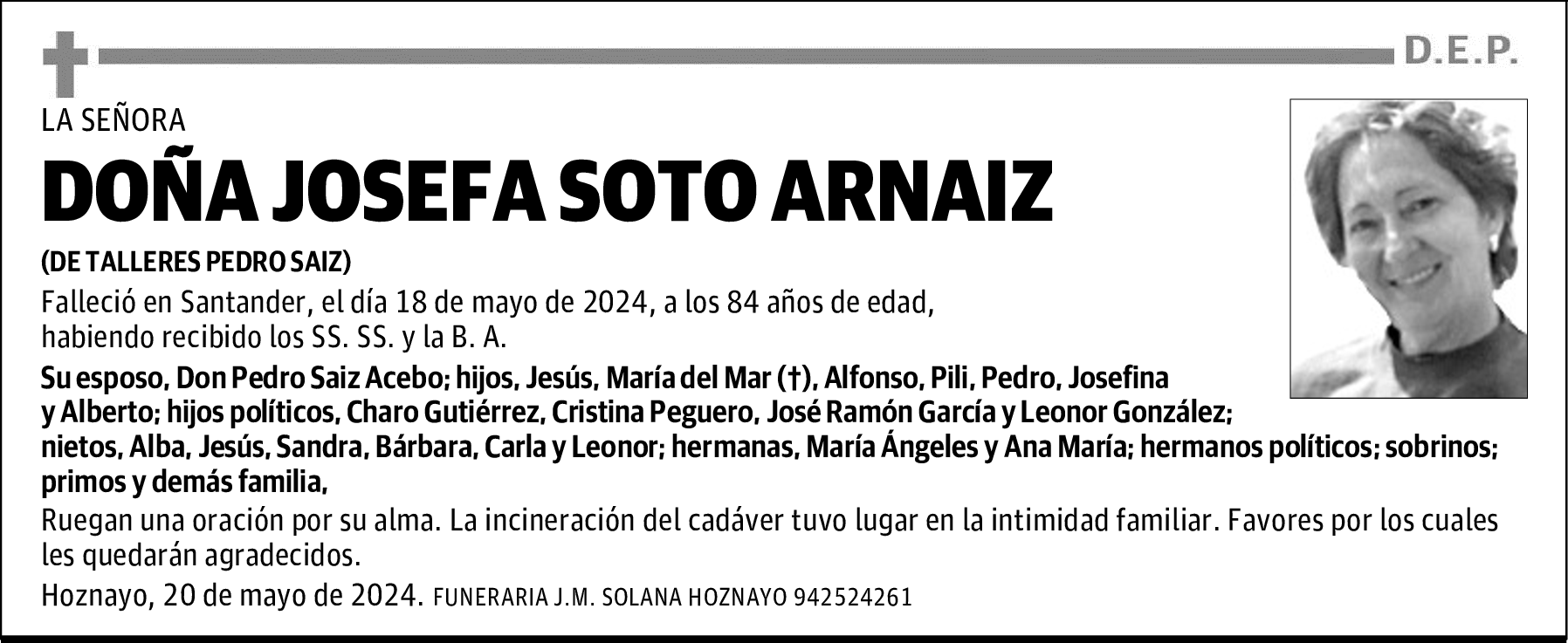 DOÑA JOSEFA SOTO ARNAIZ