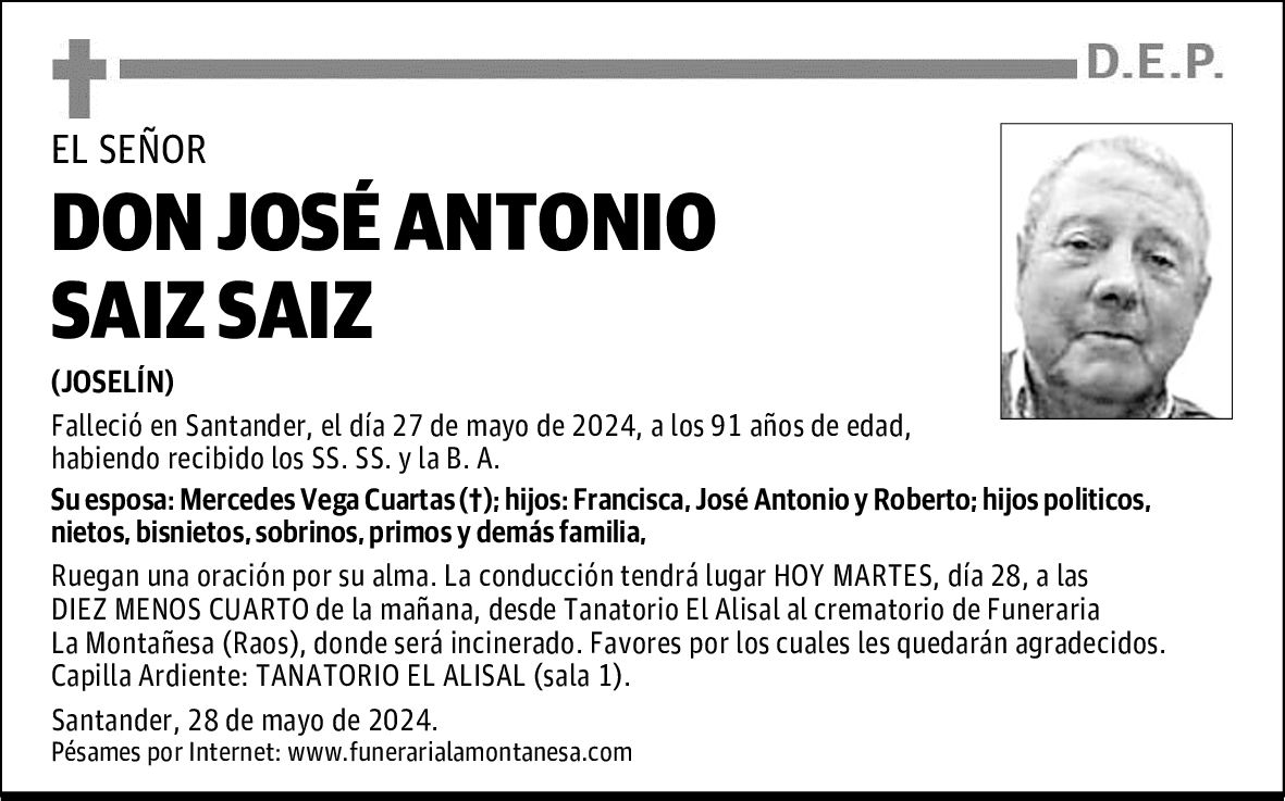 DON JOSÉ ANTONIO SAIZ SAIZ