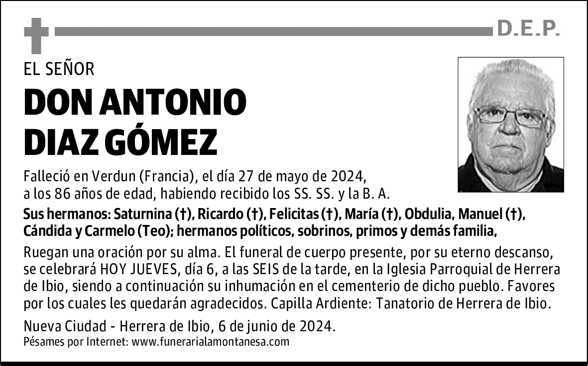 DON ANTONIO DIAZ GÓMEZ