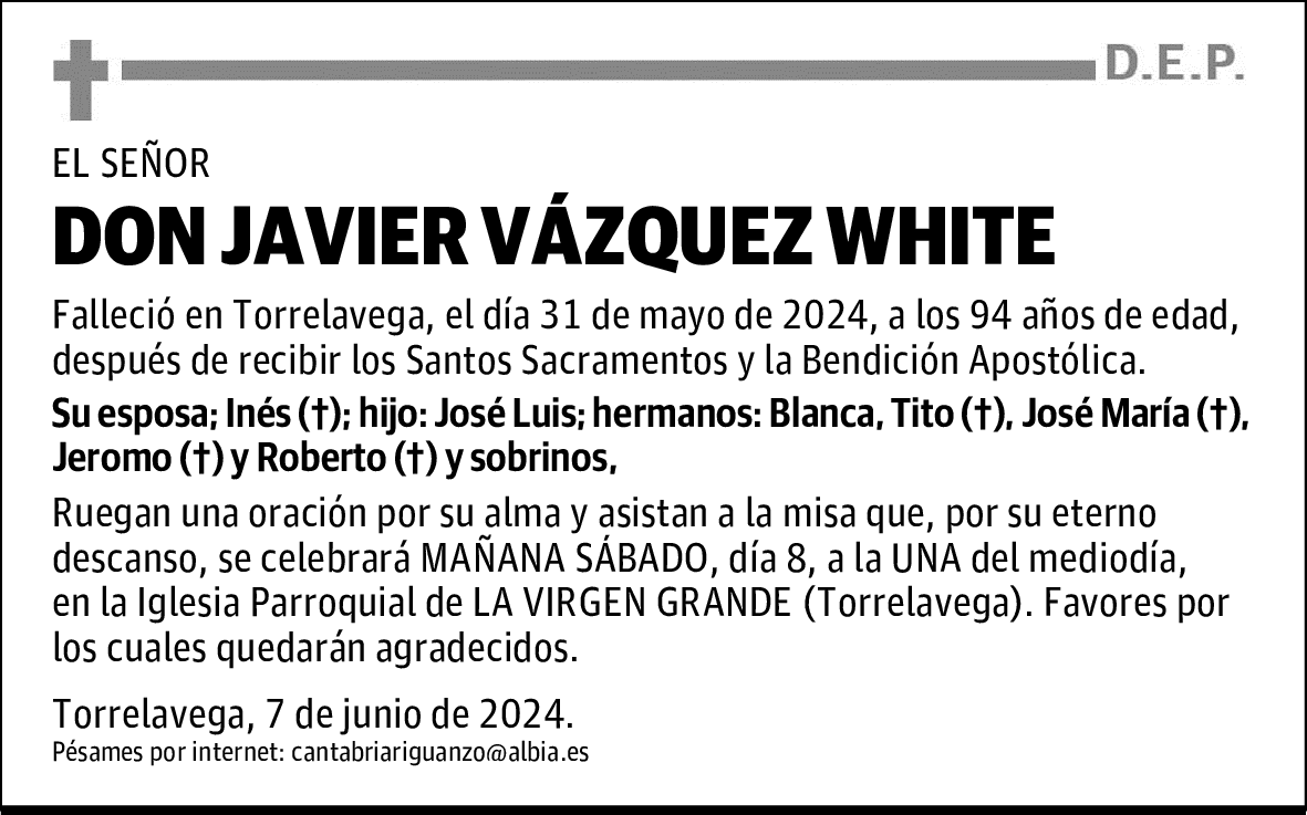 DON JAVIER VÁZQUEZ WHITE