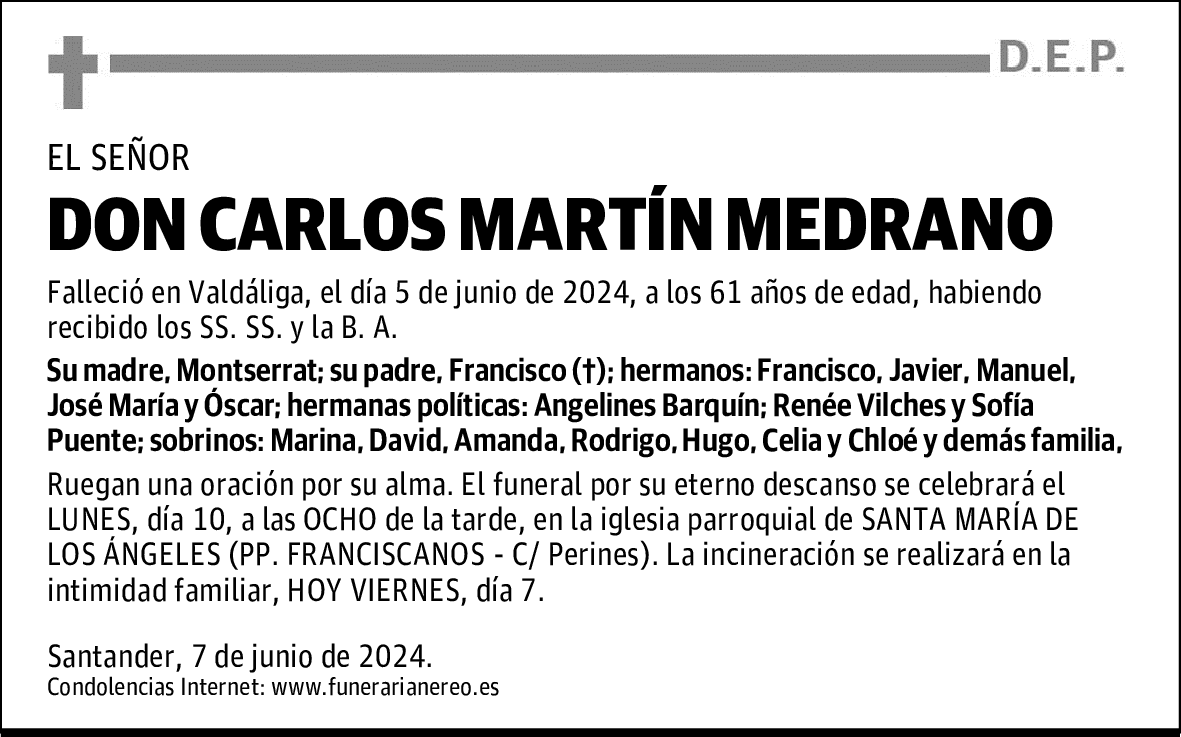 DON CARLOS MARTÍN MEDRANO