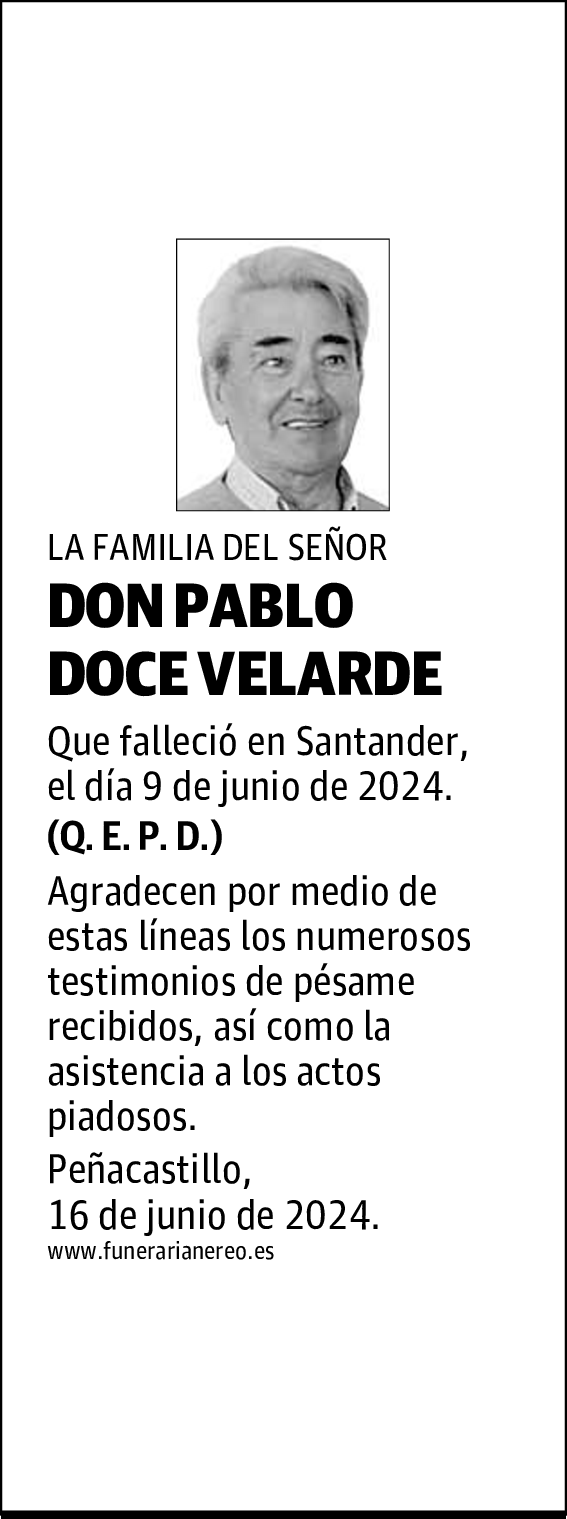 DON PABLO DOCE VELARDE