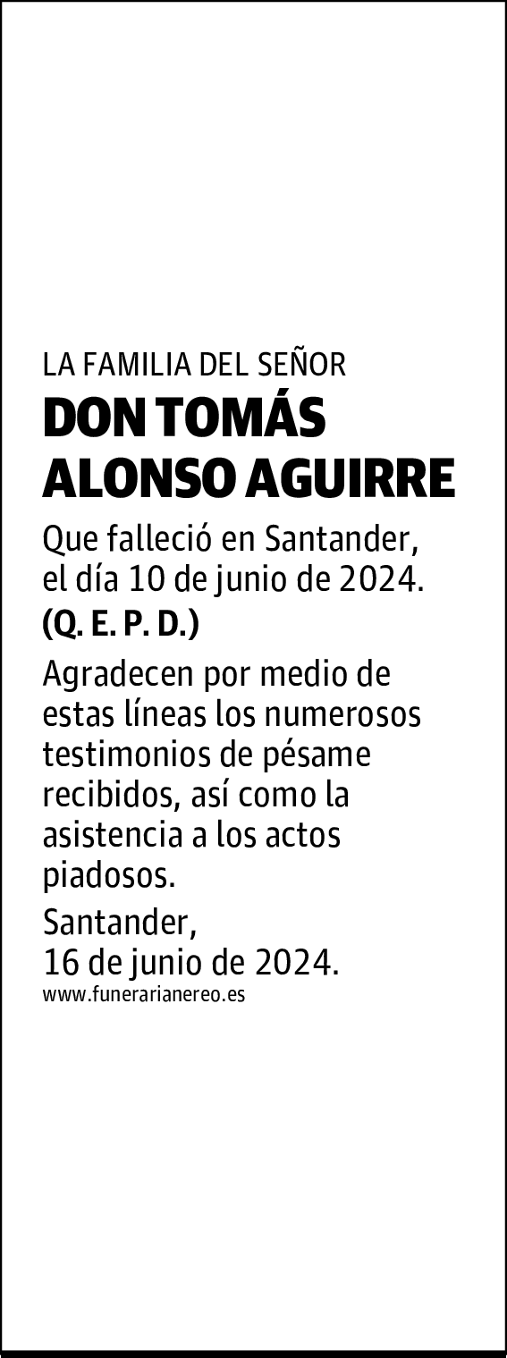 DON TOMÁS ALONSO AGUIRRE
