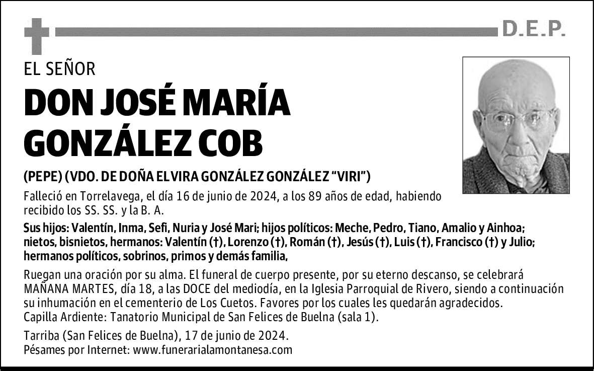 DON JOSÉ MARÍA GONZÁLEZ COB
