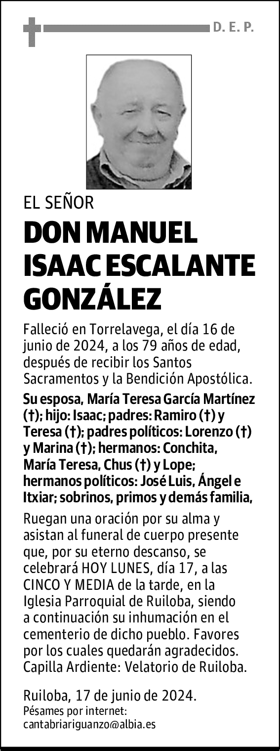 DON MANUEL ISAAC ESCALANTE GONZÁLEZ