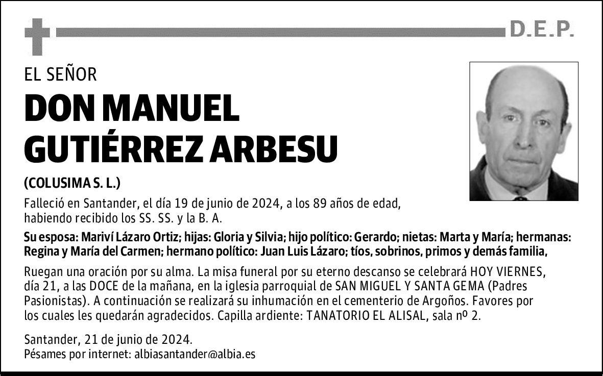 DON MANUEL GUTIÉRREZ ARBESU