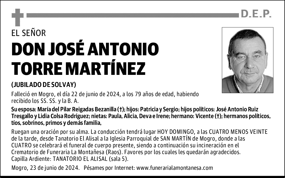 DON JOSÉ ANTONIO TORRE MARTÍNEZ