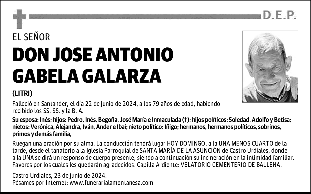 DON JOSE ANTONIO GABELA GALARZA