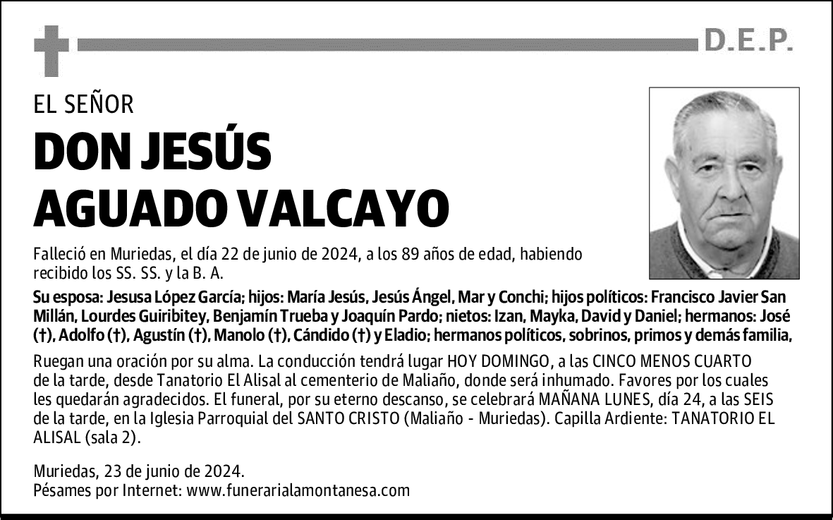 DON JESÚS AGUADO VALCAYO