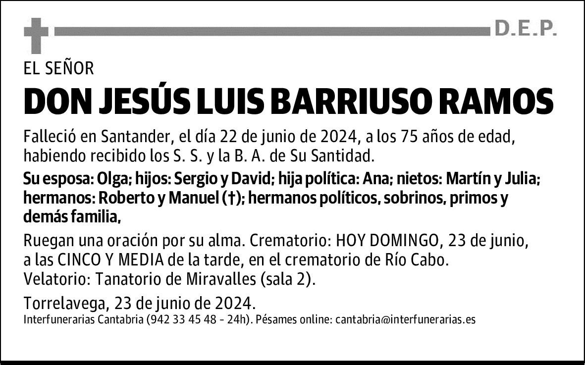 DON JESÚS LUIS BARRIUSO RAMOS