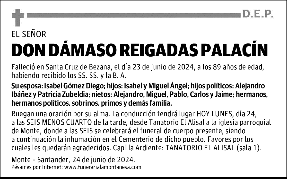 DON DÁMASO REIGADAS PALACÍN