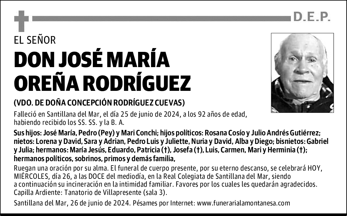 DON JOSÉ MARÍA OREÑA RODRÍGUEZ