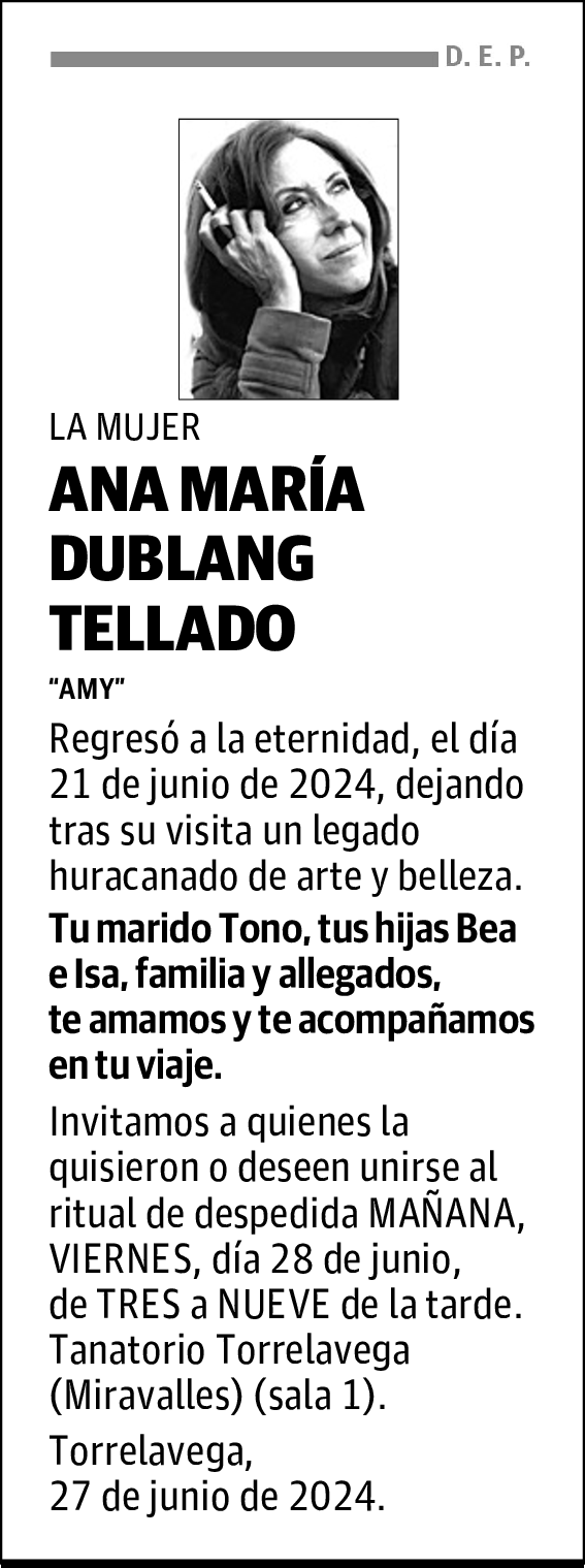 ANA MARÍA DUBLANG TELLADO