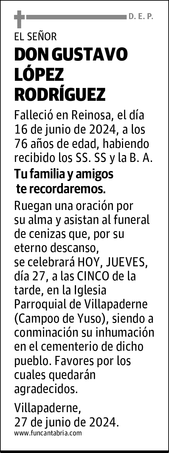 DON GUSTAVO LÓPEZ RODRÍGUEZ