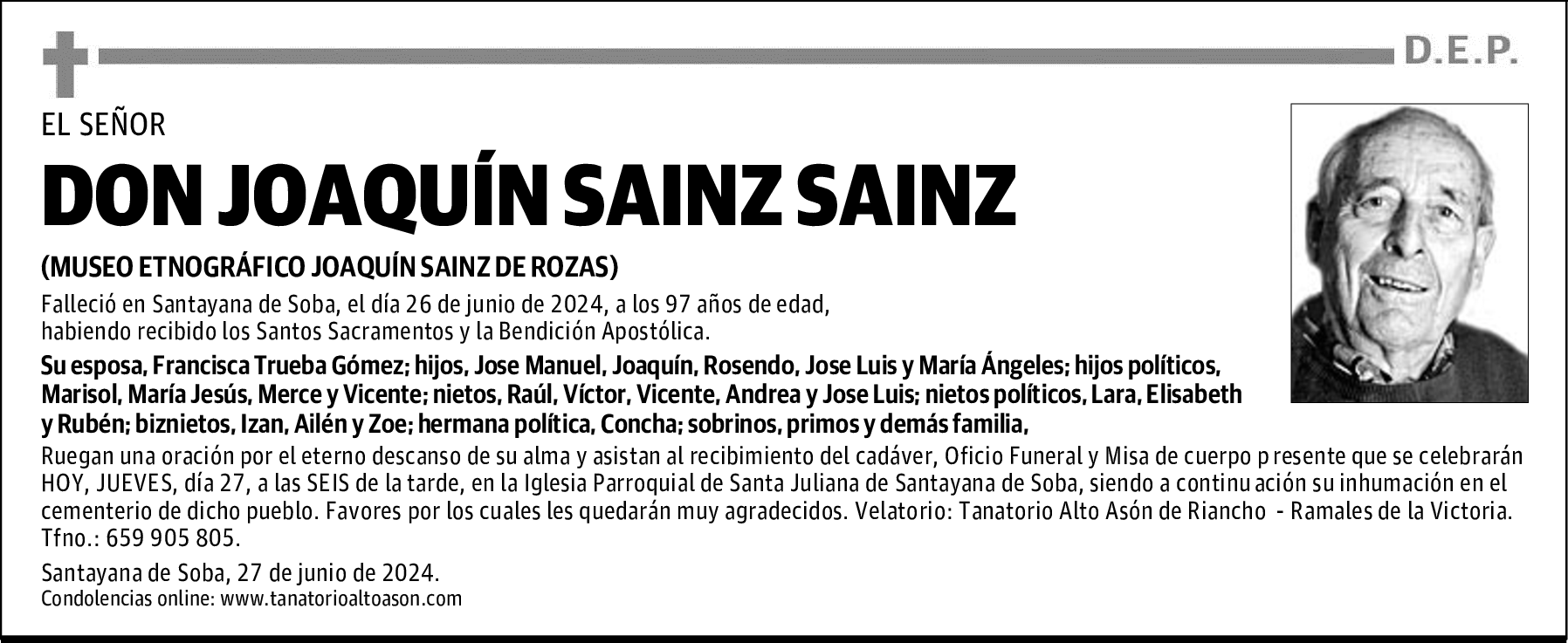 DON JOAQUÍN SAINZ SAINZ