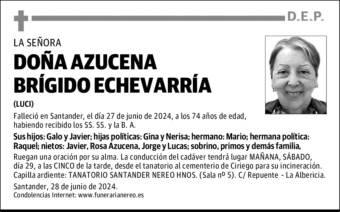 DOÑA AZUCENA BRIGIDO ECHEVARRIA