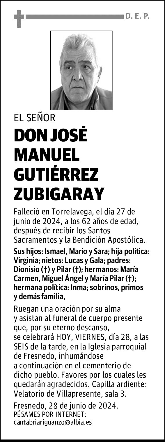 DON JOSÉ MANUEL GUTIÉRREZ ZUBIGARAY