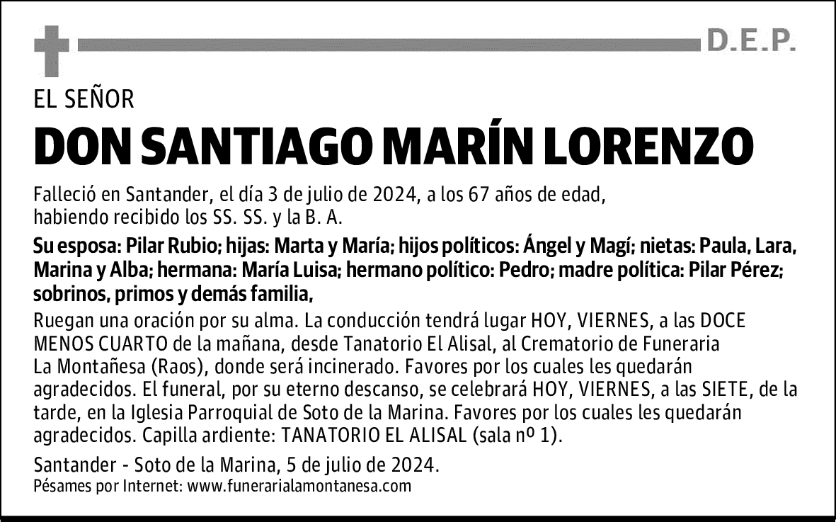DON SANTIAGO MARÍN LORENZO