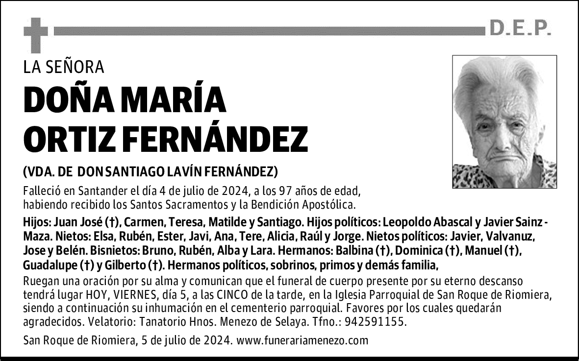 DOÑA MARÍA ORTIZ FERNÁNDEZ