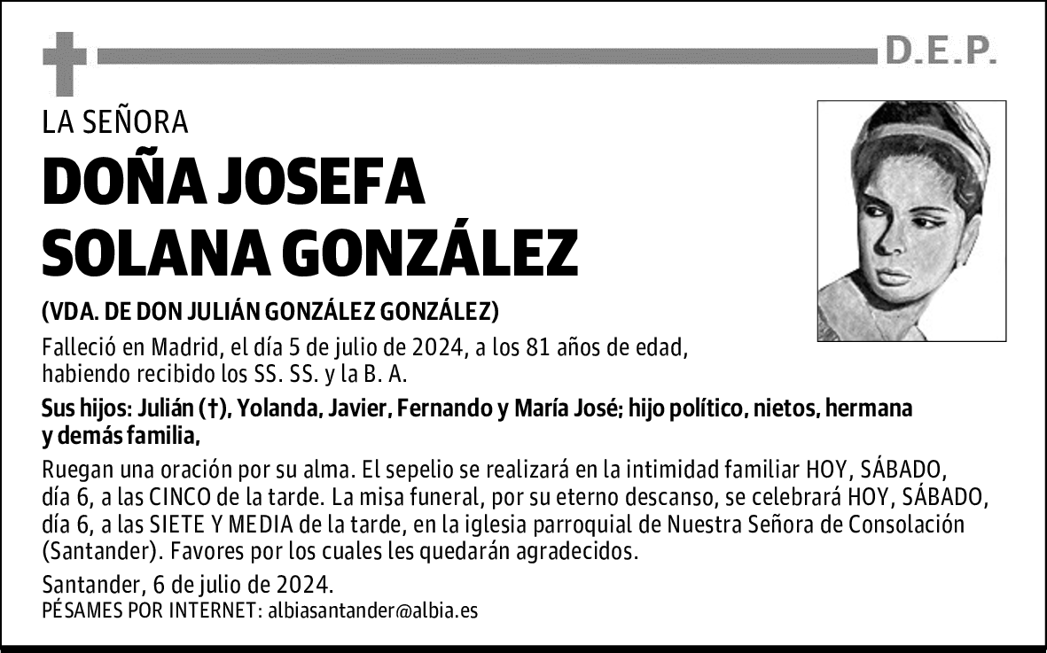 DOÑA JOSEFA SOLANA GONZÁLEZ