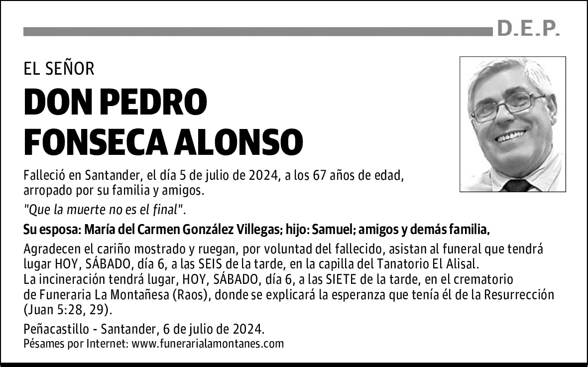 DON PEDRO FONSECA ALONSO
