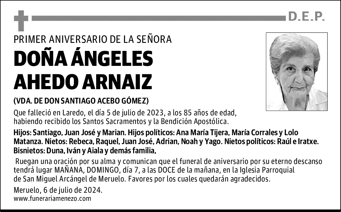 DOÑA ÁNGELES AHEDO ARNAIZ