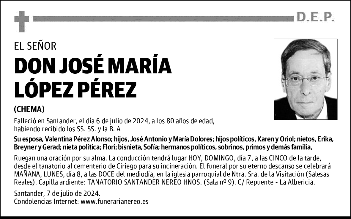 DON JOSÉ MARÍA LÓPEZ PÉREZ
