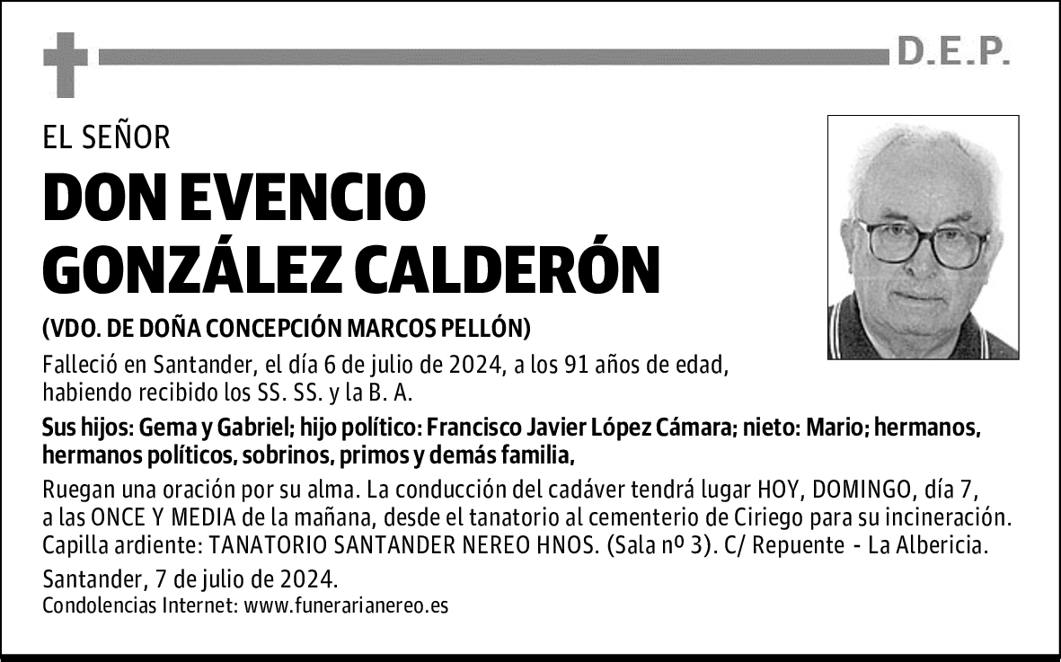 DON EVENCIO GONZÁLEZ CALDERÓN